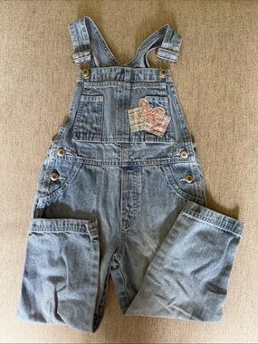 Gap Light Wash Denim Overalls with Patch Detail